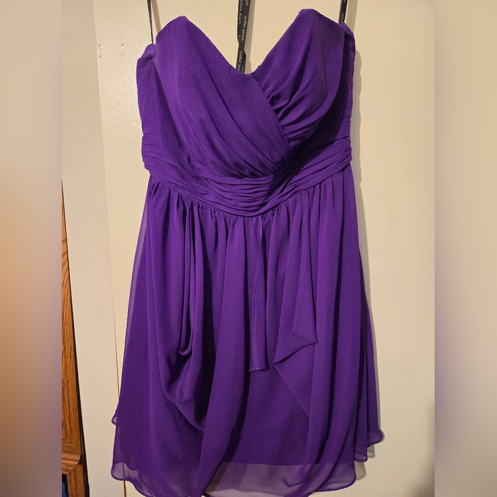 Alfred Angelo Purple Pleated Halter Sundress